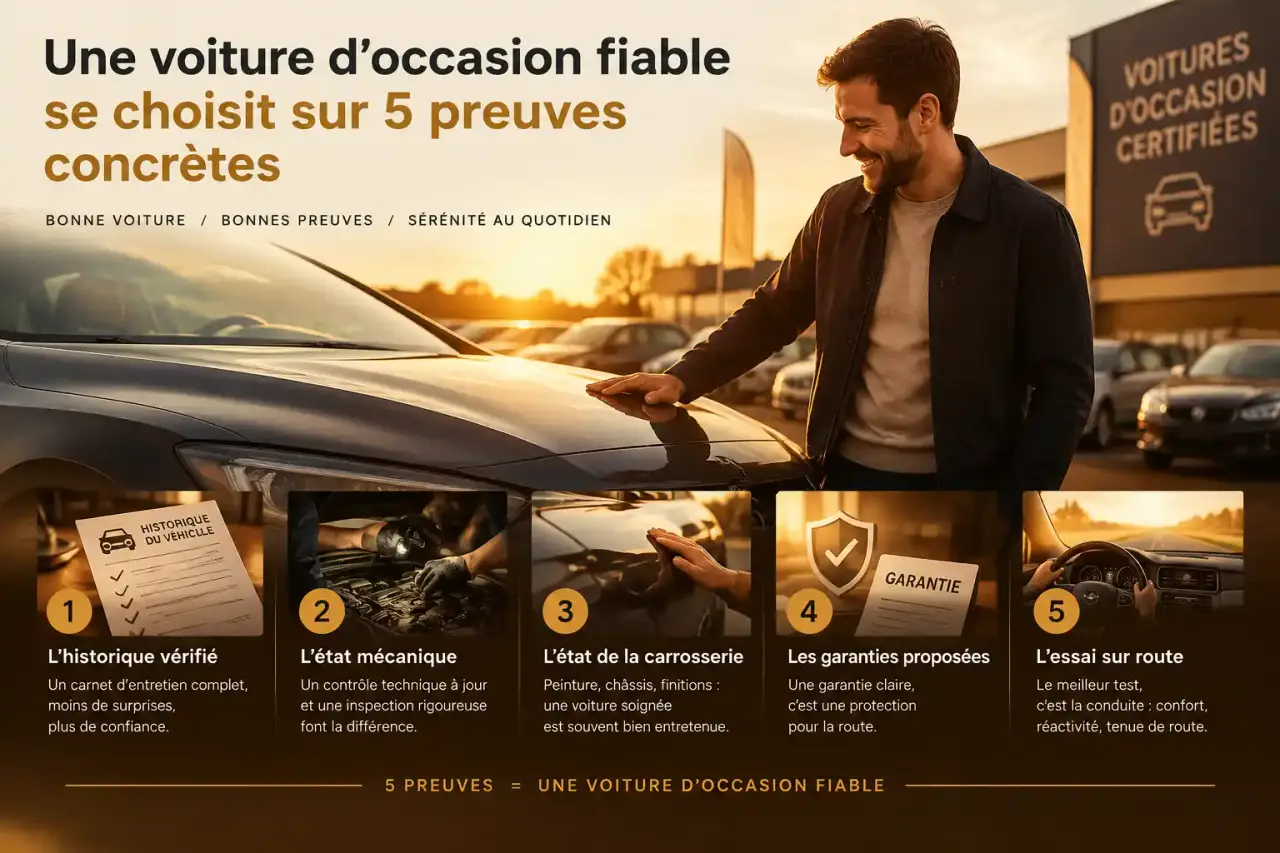 Une voiture d’occasion fiable se choisit sur 5 preuves concrètes