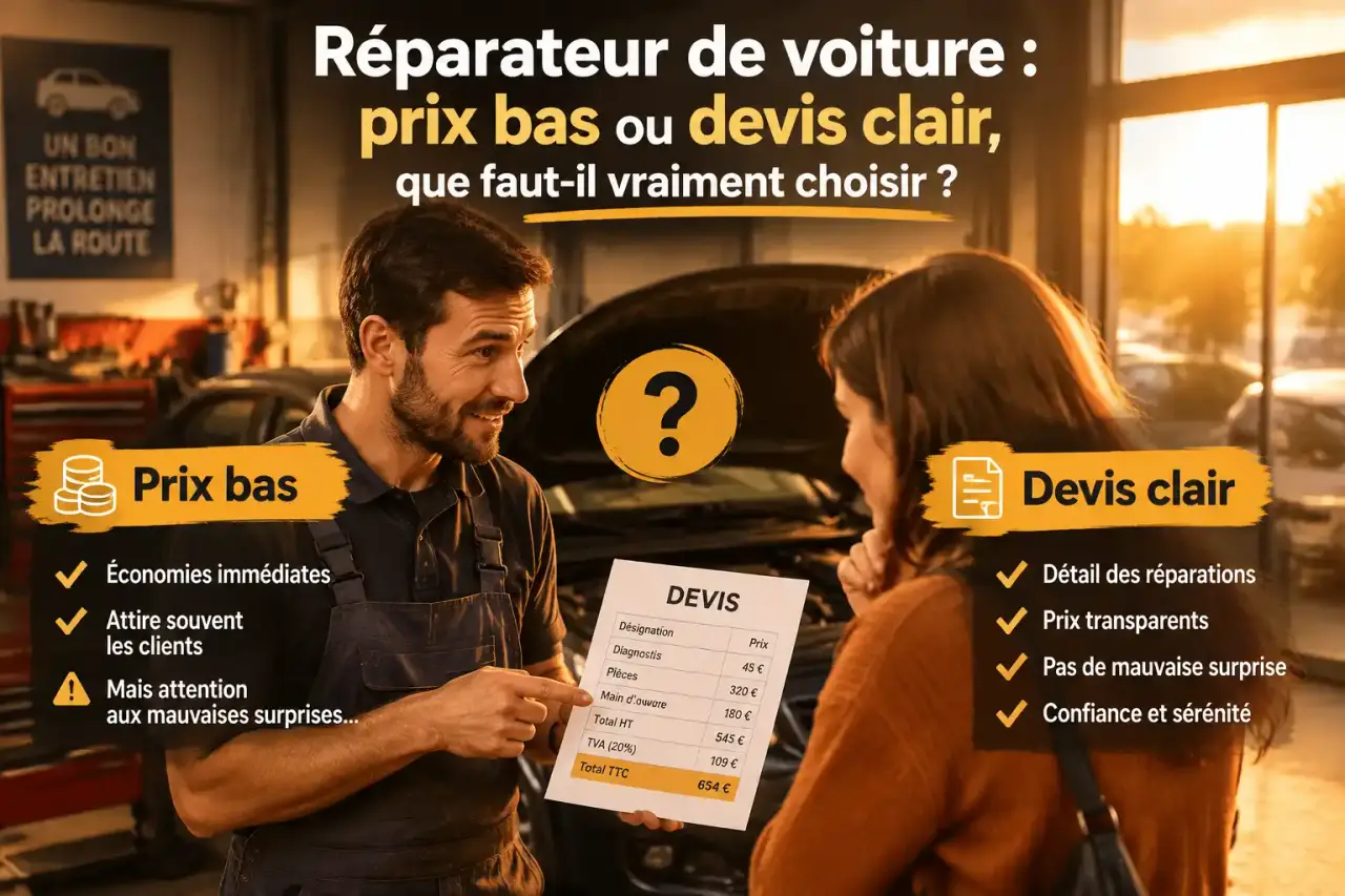 Réparateur de voiture : prix bas ou devis clair, que faut-il vraiment choisir ?