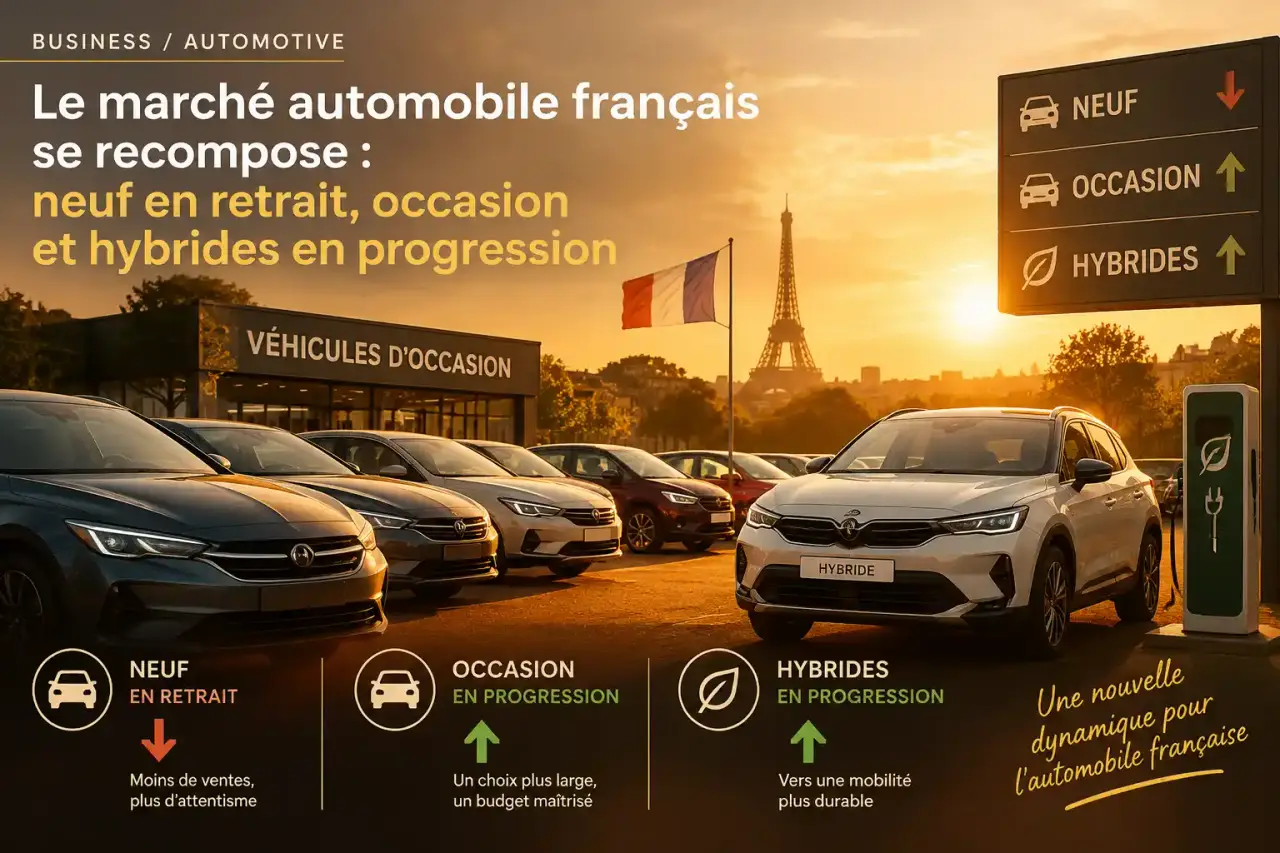 Le marché automobile français se recompose : neuf en retrait, occasion et hybrides en progression