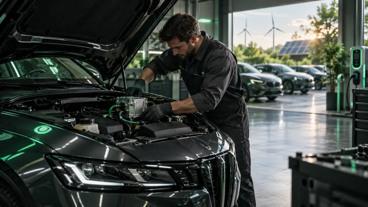 Moteur automobile moderne équipé d'une solution d'optimisation éco-carburant