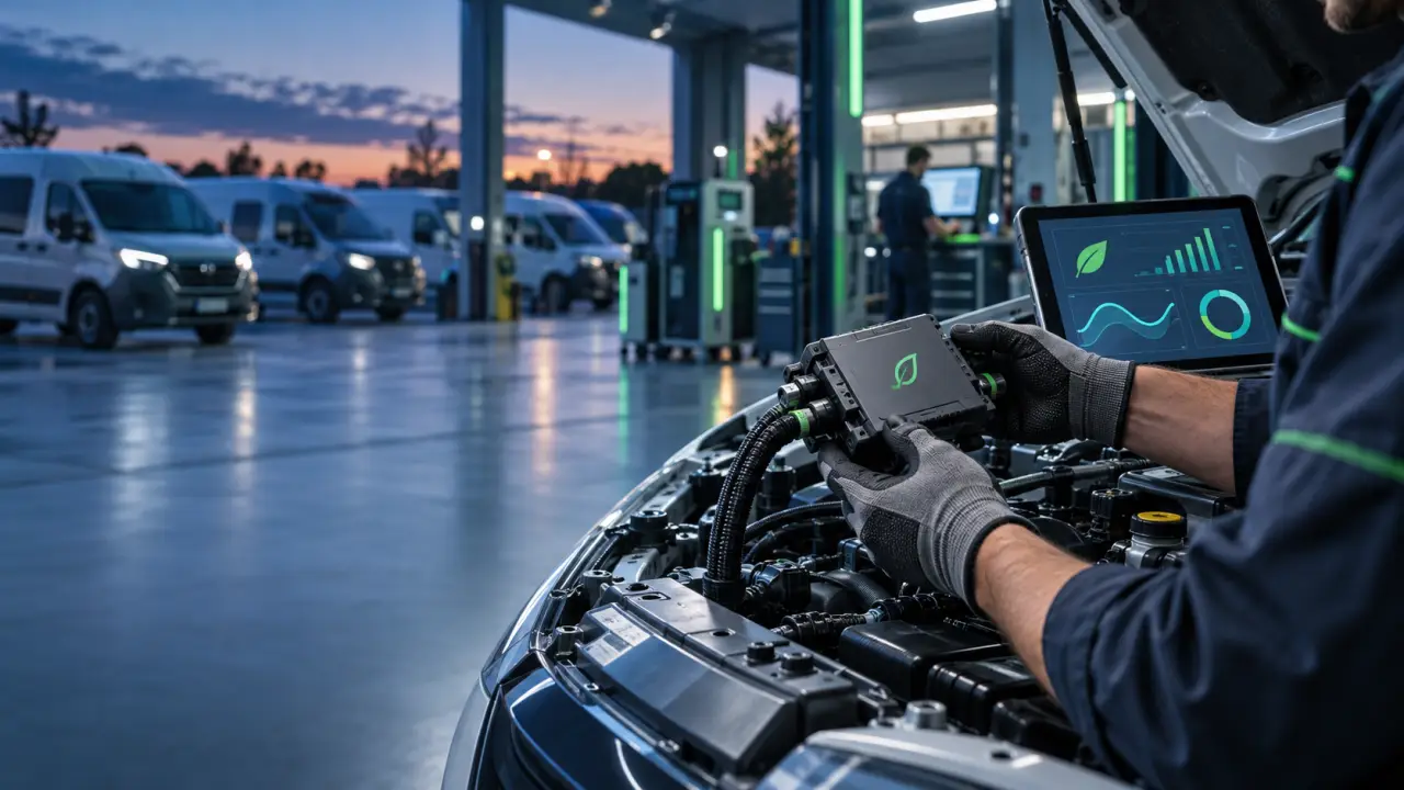 Installation d'un boîtier éco-carburant dans un véhicule professionnel