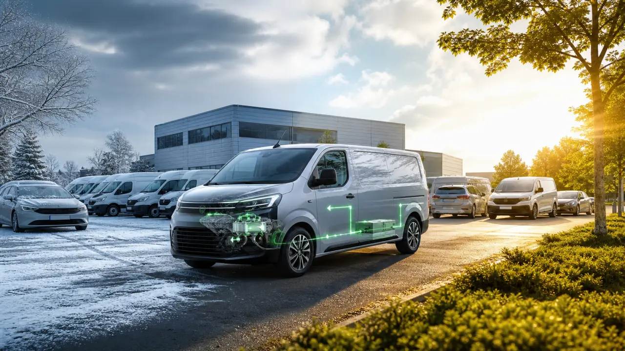 Moteur de voiture moderne éclairé par une lumière verte évoquant une mobilité plus sobre